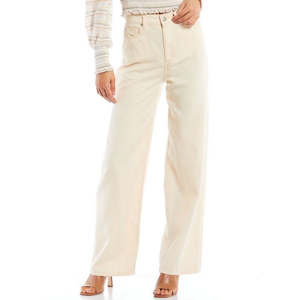 Gianni Bini Becca High Rise Wide Leg Linen Blend Size 29 fits more size 30, NWT